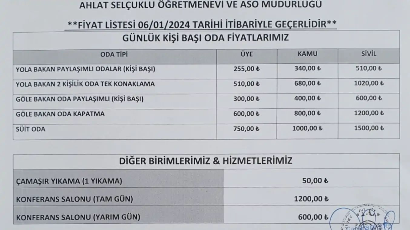 Ahlat Öğretmenevi Fiyatları Adresi Telefonu 2 Ahlat Öğretmenevi Konaklama Fiyatları